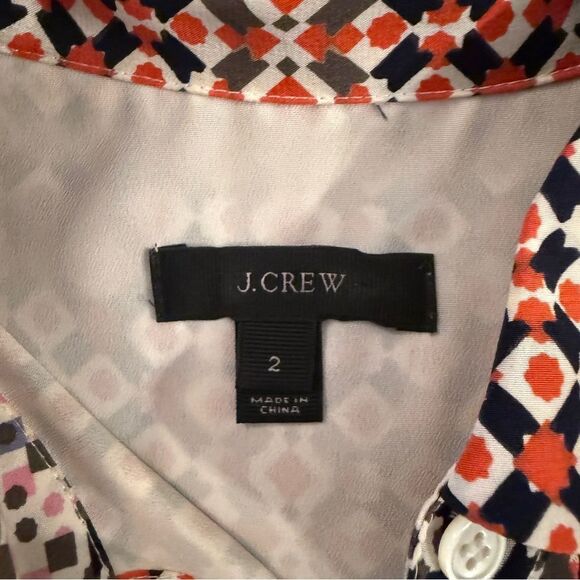 J. Crew Women's Multicolor Geometric Print Silk Dress - Picture 5 of 9
